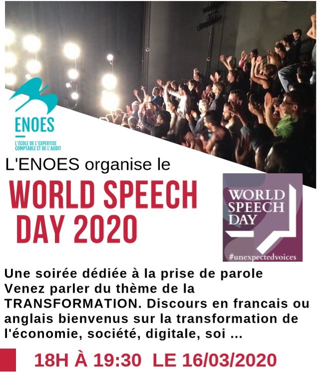The poster I  made for World Speech Day 2020 event in Paris 